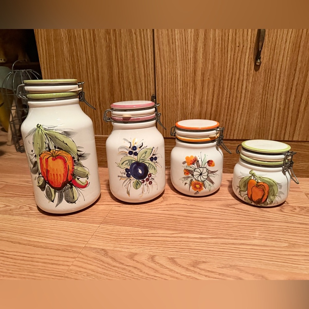 Rare! Italian Imports LTD
4 Piece Apothecary Ceramic Canister Set

Made in Italy